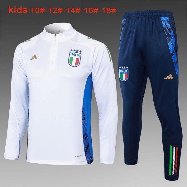 Kinder Sweatshirts Italien 2024-2025 Weiß Blau 3